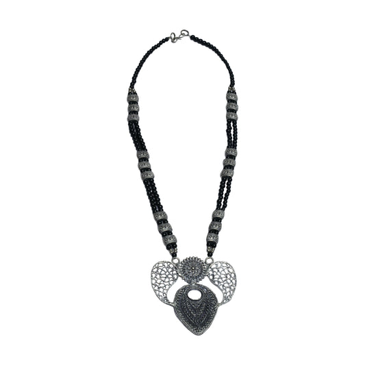 Black Beaded Oxidised Neckpiece