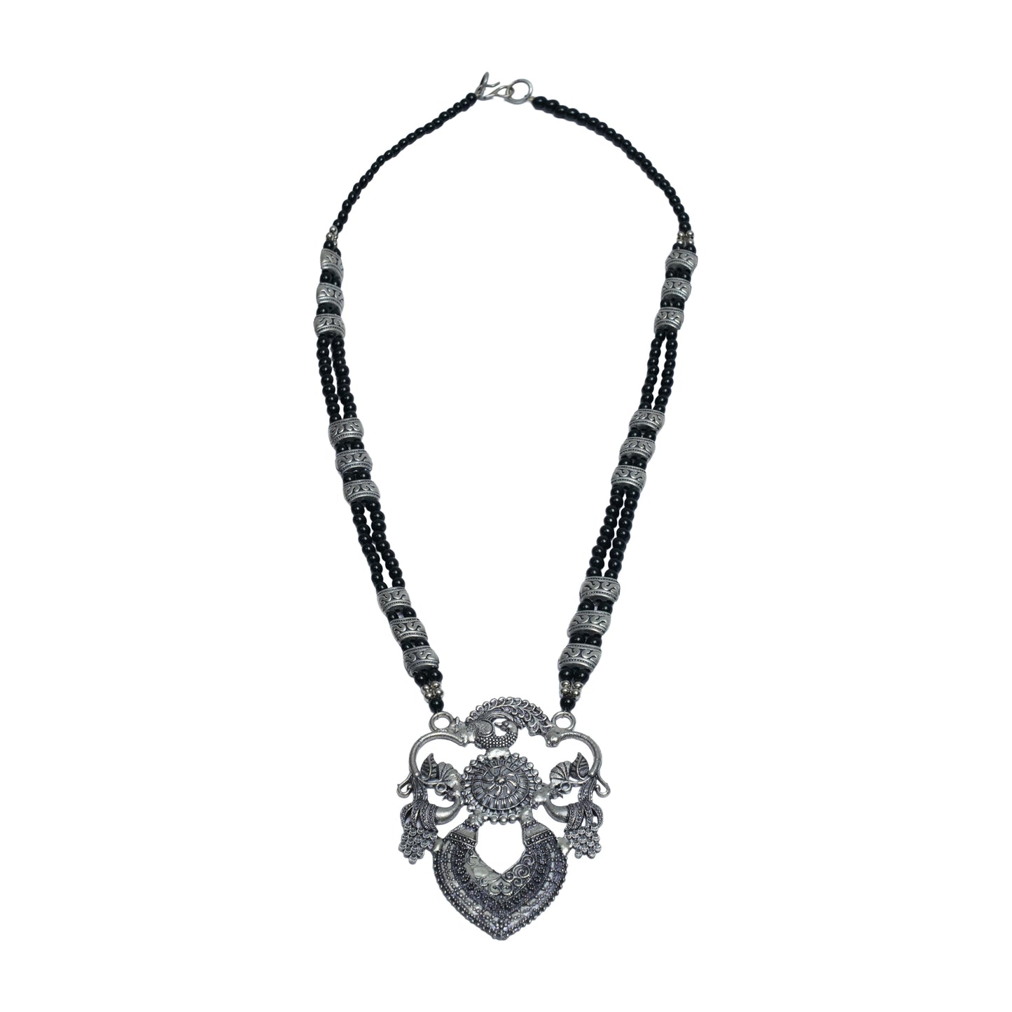 Black Beaded Oxidised Neckpiece