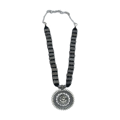 Black Beaded Oxidised Neckpiece