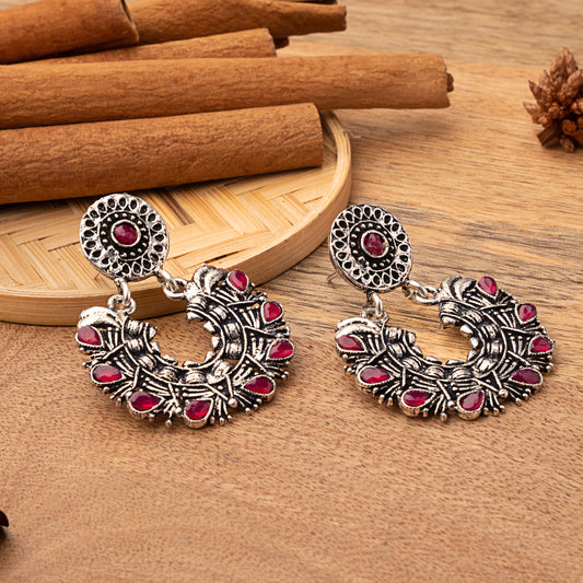 Red Stone Studded Danglers