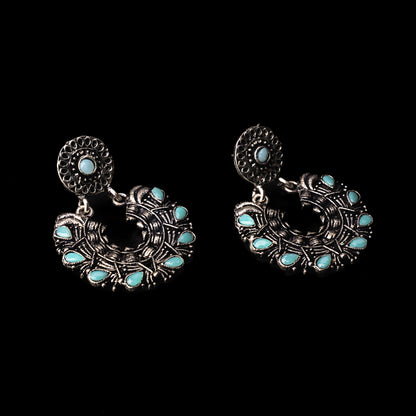 Mint Stone Studded Danglers