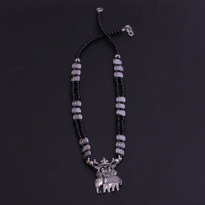 Black Beaded Oxidised Neckpiece