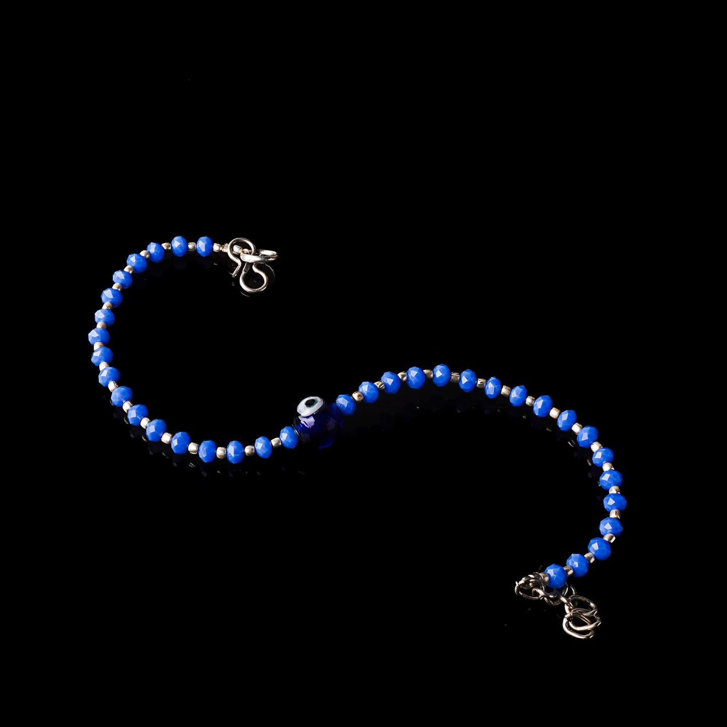 Evil Eye Beaded Oxidised Anklet