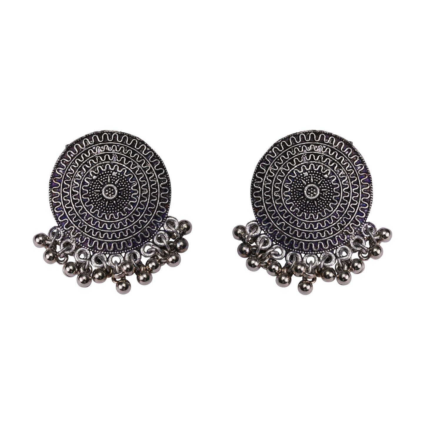 Beautiful Oxidised earrings with hanging ghungroo