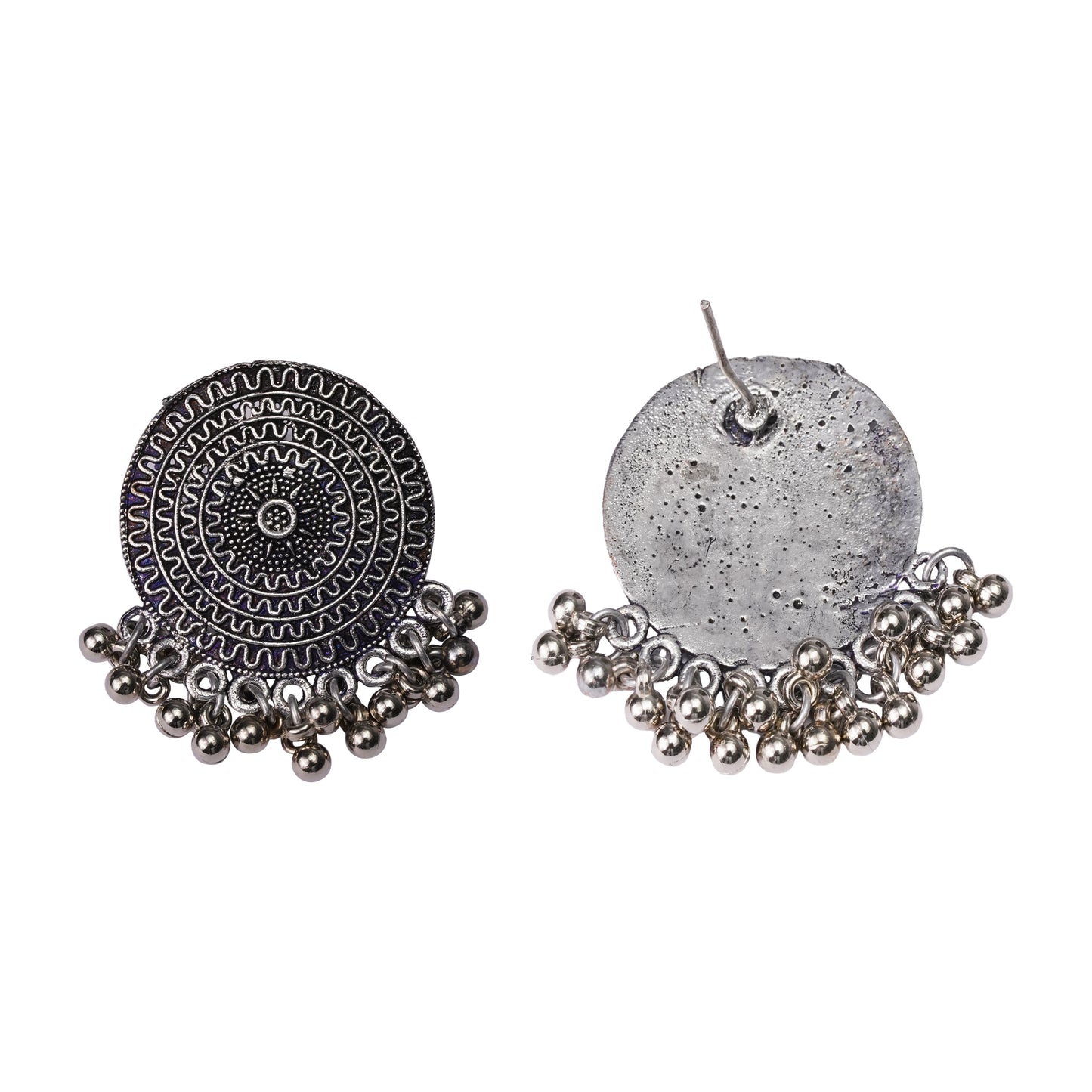 Beautiful Oxidised earrings with hanging ghungroo