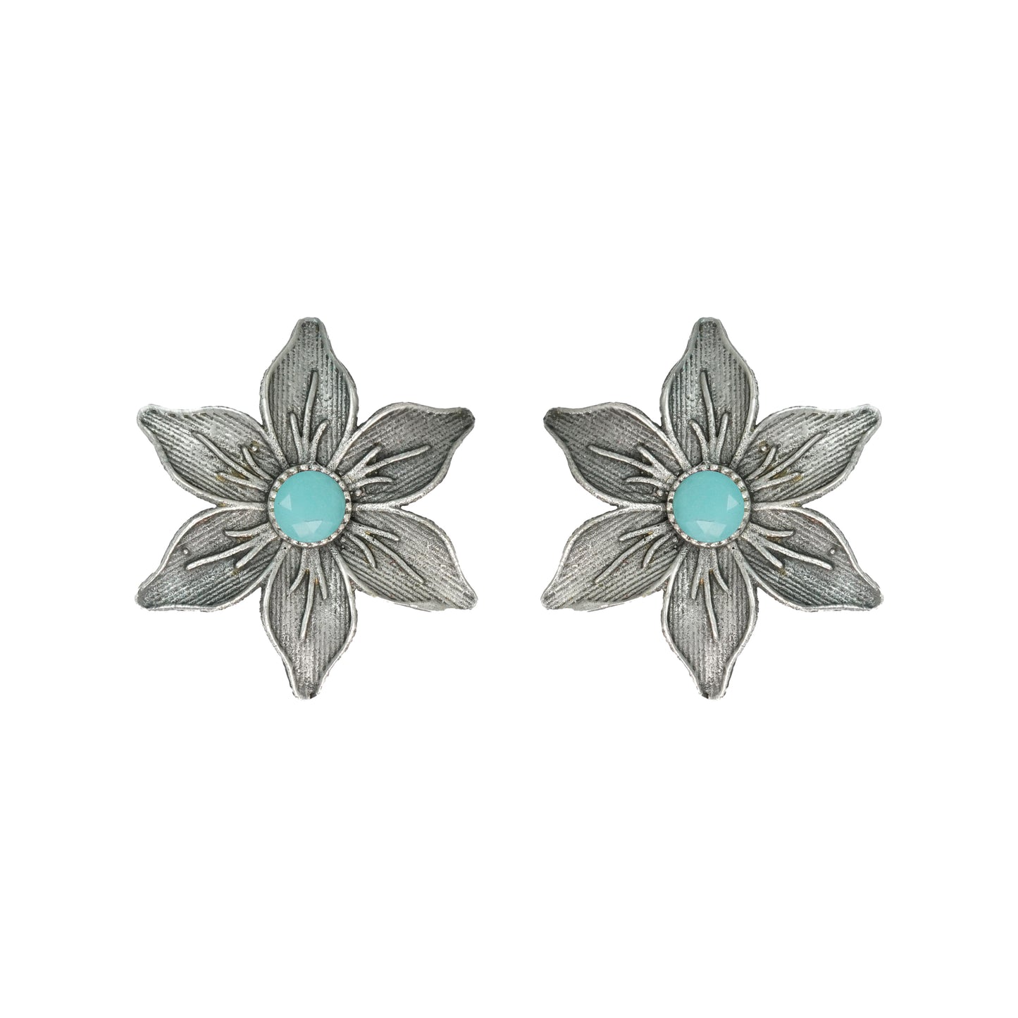 Mint Stone Studded Brass Studs