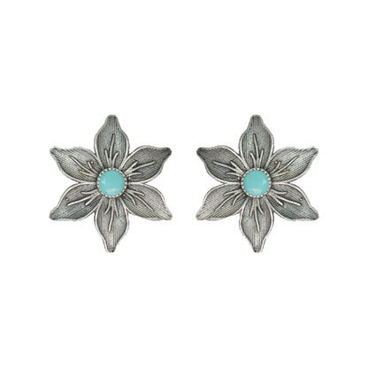 Mint Stone Studded Brass Studs