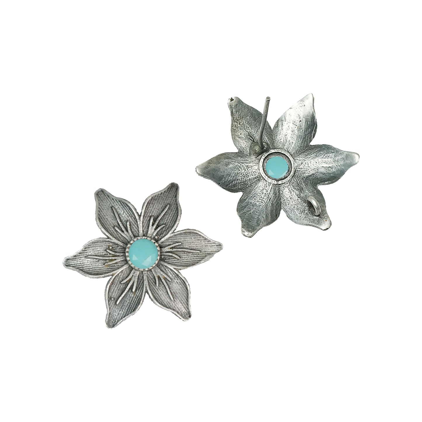 Mint Stone Studded Brass Studs