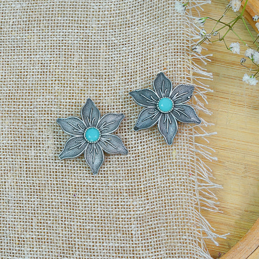 Mint Stone Studded Brass Studs