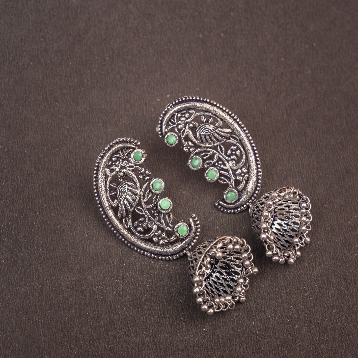 Pista Stone Studded Statement Dangler Earrings