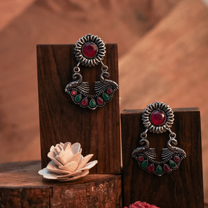 Multicolored Stone Studded Beautiful Oxidized Earrings