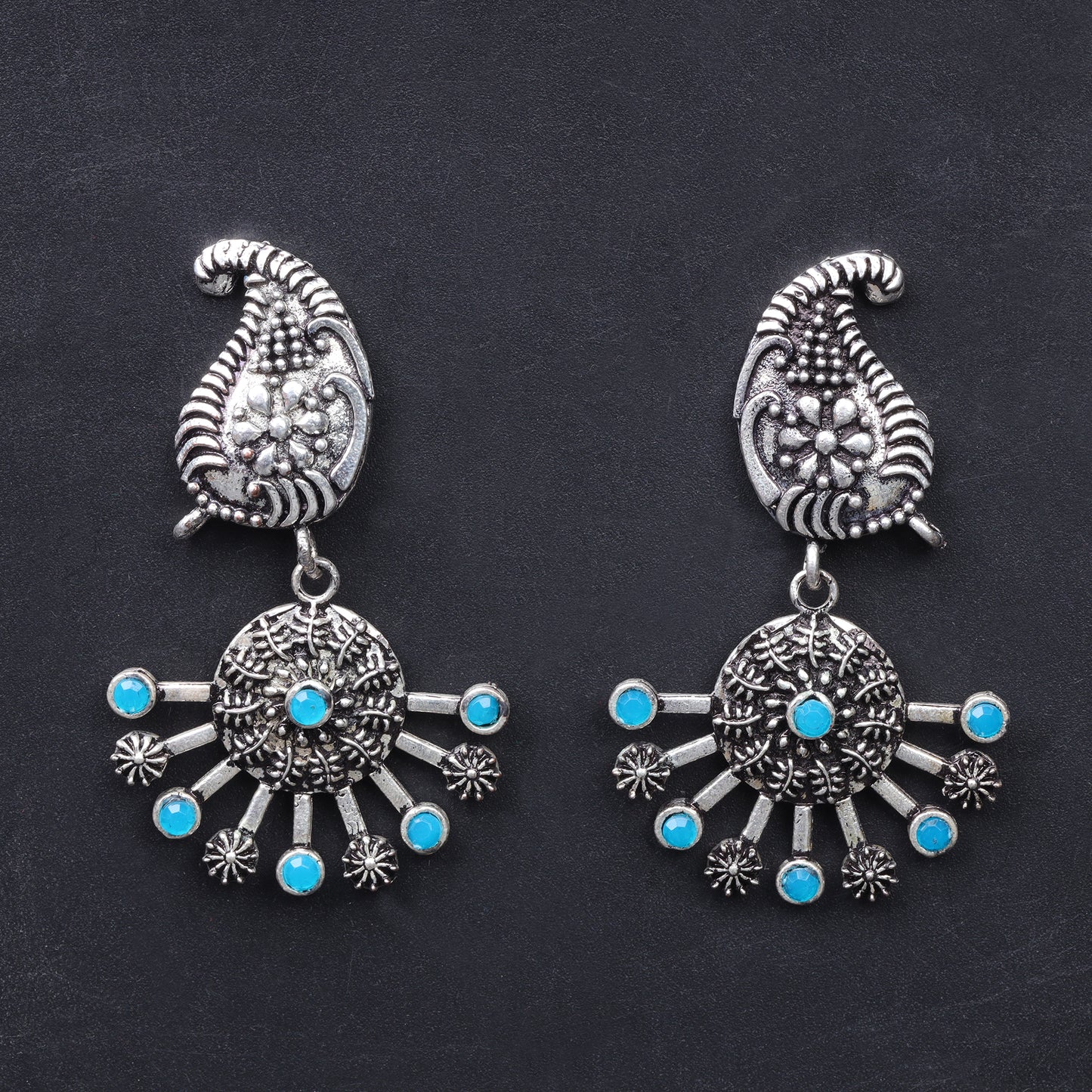 Firoze Stone Studded Statement Danglers