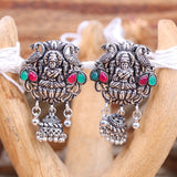 Multicolored Stone Studded Laxmi Motif Earrings