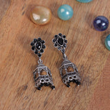 Black Stone Studded Jhorokha Earrings