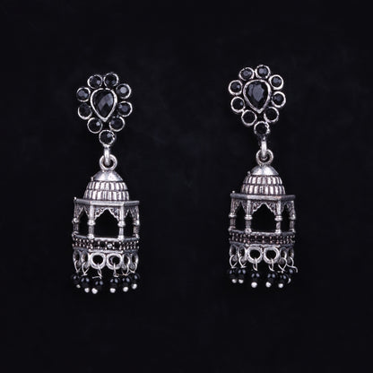 Black Stone Studded Jhorokha Earrings