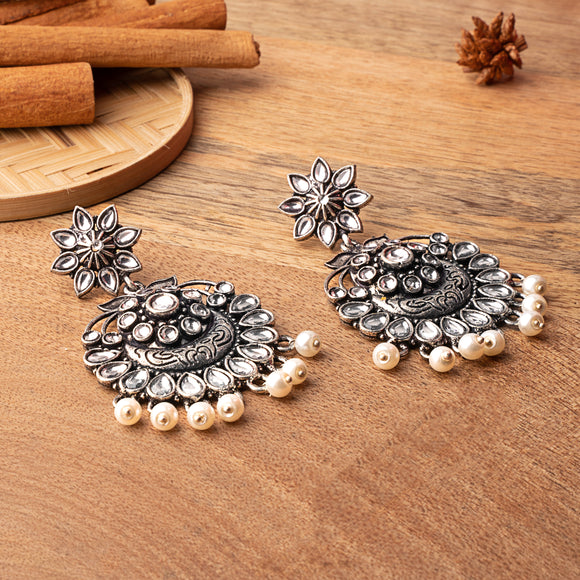 Black Jhumka oxidized jewelry oxides earrings Indian Jhumka Indian jewelry  trending Bollywood earrings