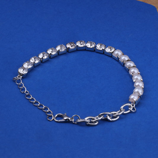 Pearl & White Zircon Braclet